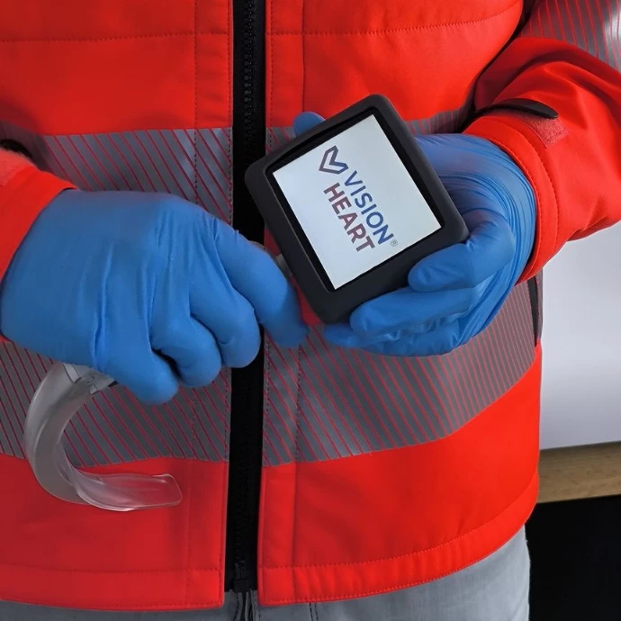 VisionHEART Videolaryngoskop - Rettungsdienst mit Logo